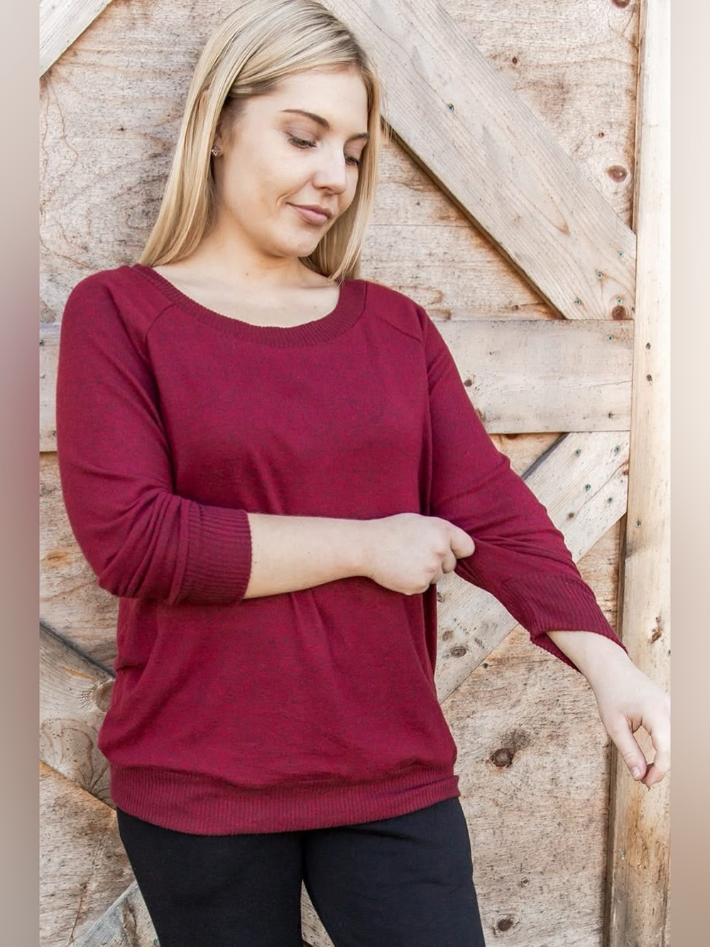 Feel the Breeze Top (NWT) Red Melange, Size Tag XS *fits like a S/M